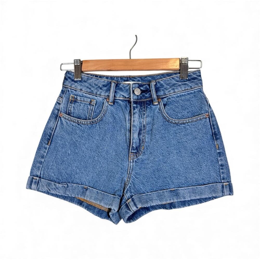 Pacsun Blue High Rise Mom Jean Shorts Womens 24 Denim Casual Beachy Summer Vaca
